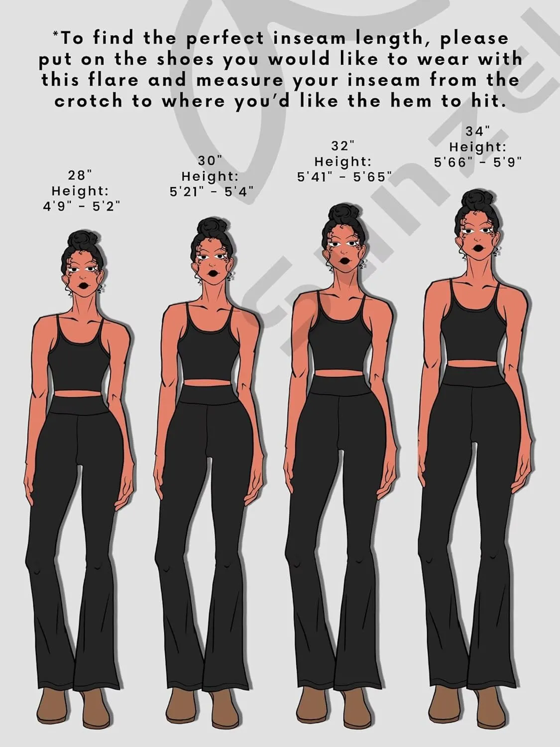 Sunzel Womens Flare Leggings No Front Seam Flare Yoga Pants with Tummy Control Crossover High Waist - 28" / 30" / 32" / 34"