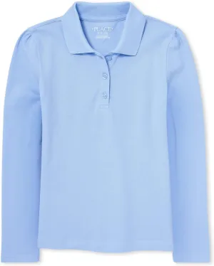 The Children's Place Girls' Uniform Long Sleeve Pique Polo