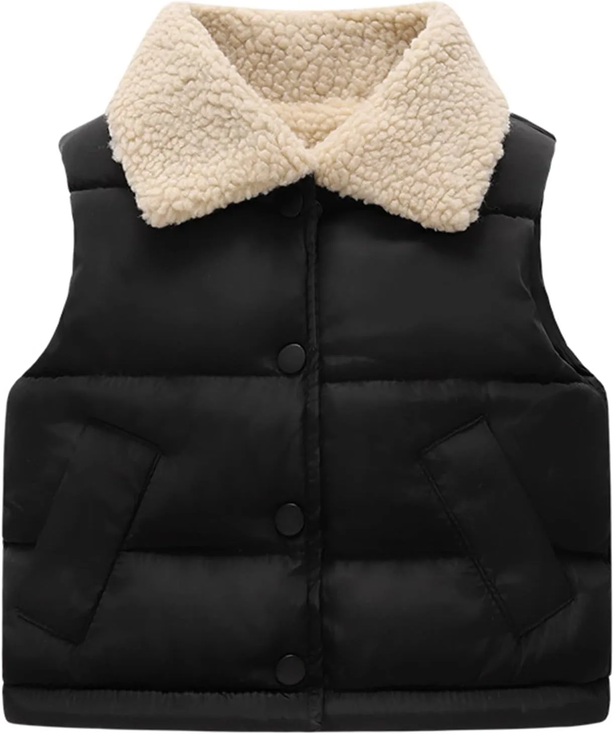 Toddler Baby Boys Girls Puffer Vest Winter Sleeveless Bubble Jacket Stand Collar Thick Insulated Padded Warm Coat