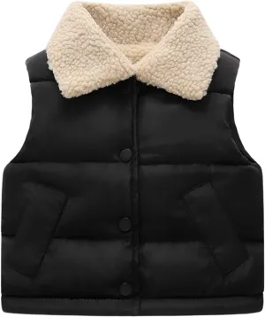 Toddler Baby Boys Girls Puffer Vest Winter Sleeveless Bubble Jacket Stand Collar Thick Insulated Padded Warm Coat
