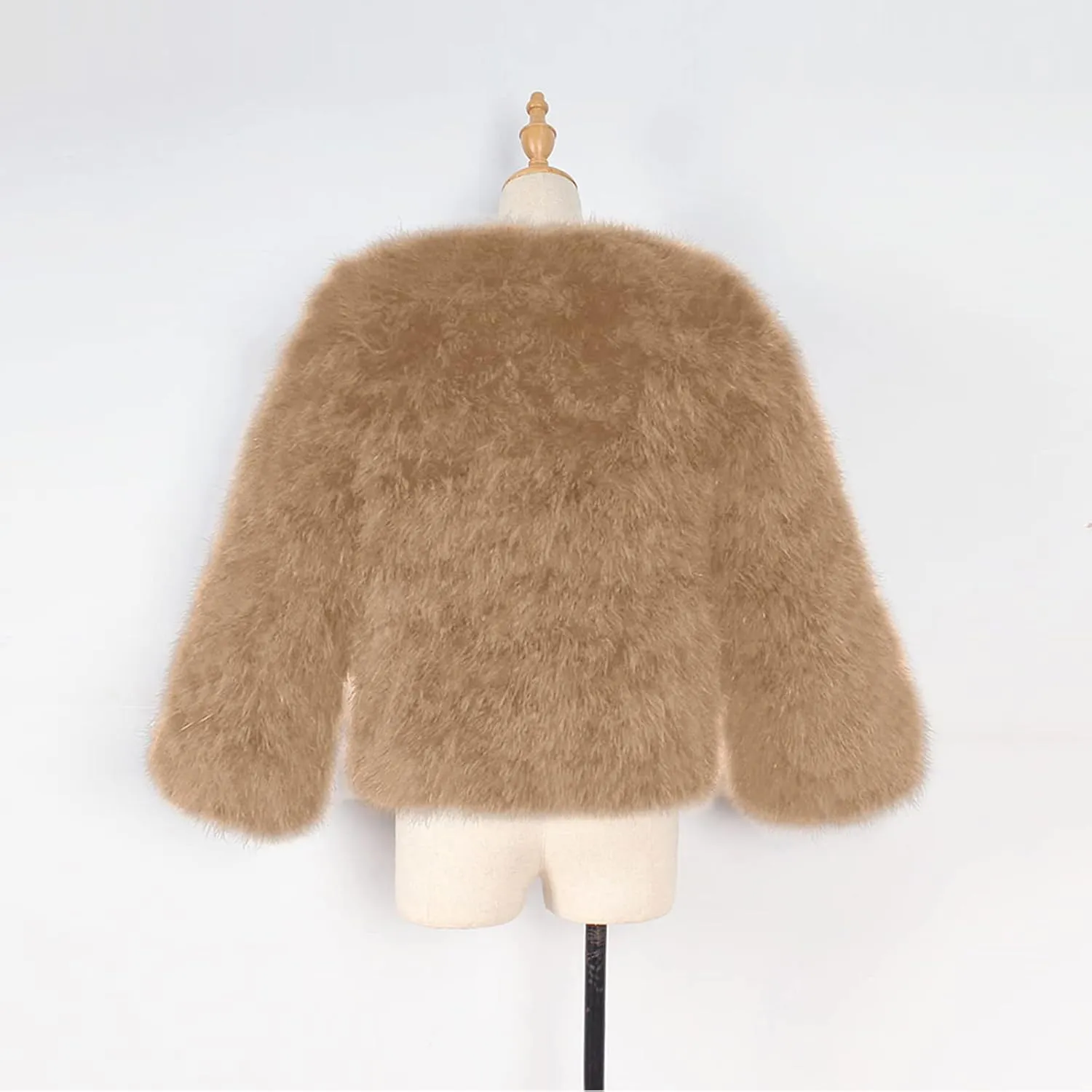 Toddler Kids Girls Faux Fur Jacket Coat Winter Warm Thicken Fluffy Jacket Winter Jackets Furry Coat Outerwear 1-7 Years (Khaki, 6-7 Years)