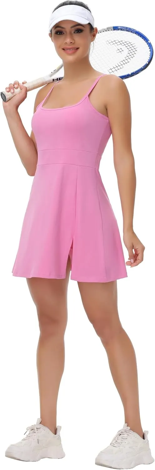 Womens Golf Tennis Dress Workout Athletic Active Mini Dresses with Shorts 2 Piece Sets Outfits Cute Clothes Summer