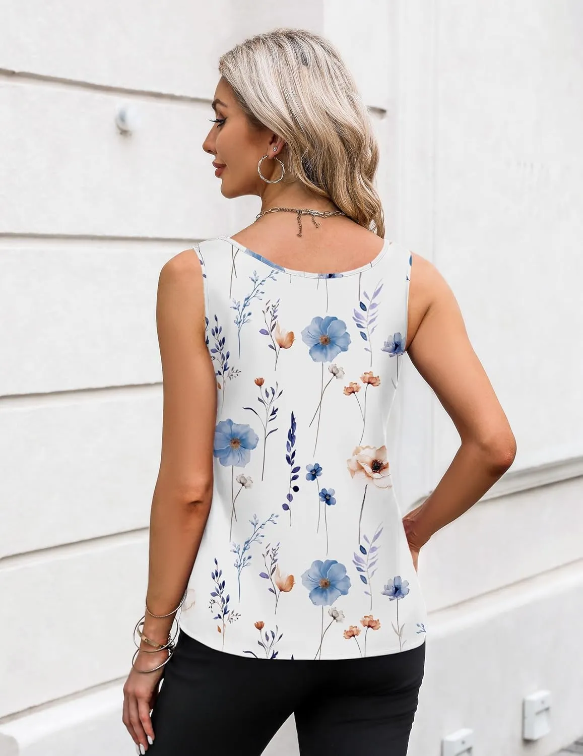 Zeagoo Silk Satin Tank Tops for Women Scoop Neck Sleeveless Camisole Tops 2025 Summer Basic Blouses
